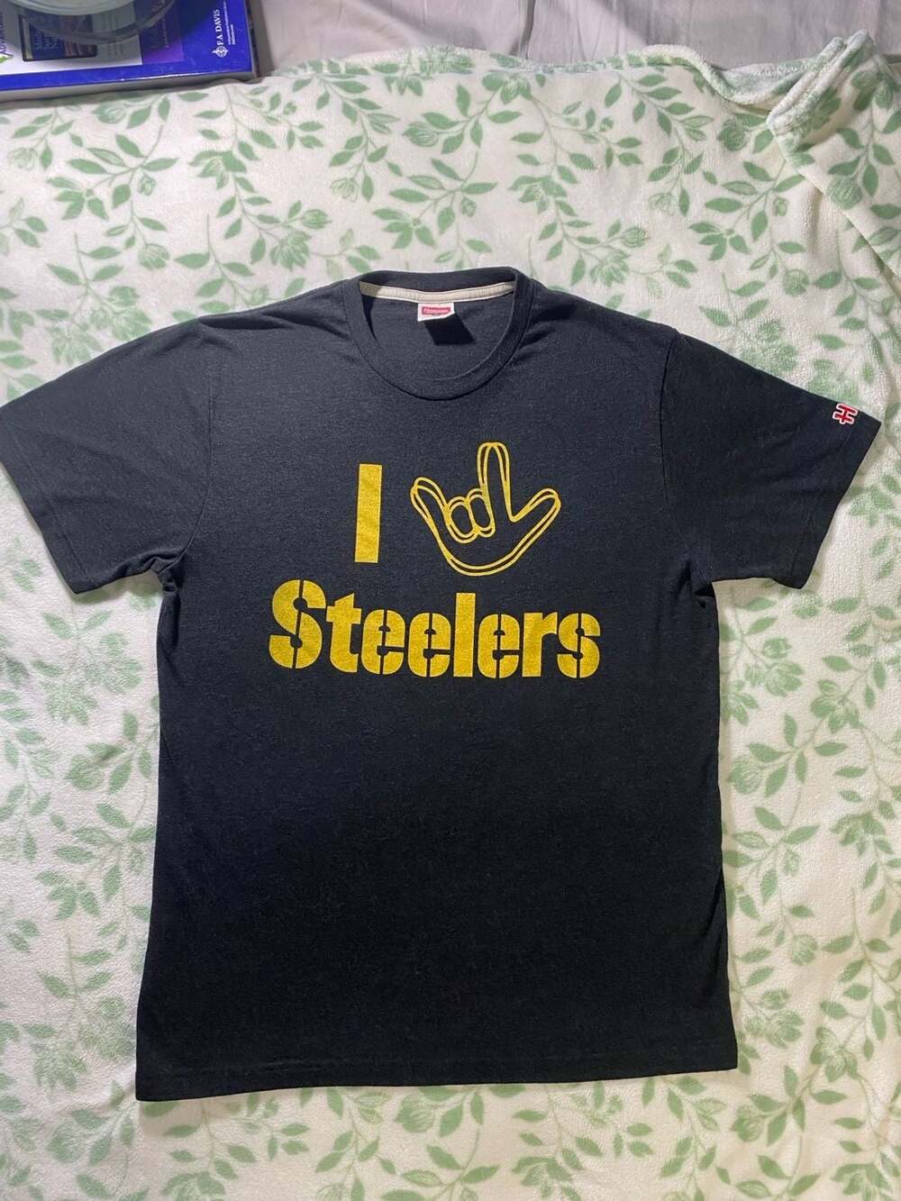 Homage Pittsburgh Steelers I Love Steelers ASL Graphic T-Shirt Size M